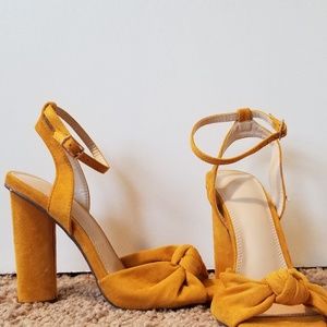 Yellow Open Toe Pumps